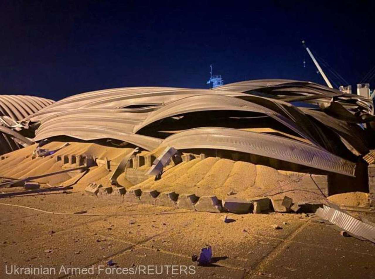 Explozii la 20 km de Tulcea. Mai multe depozite cu cereale au fost distruse în regiunea Odesa