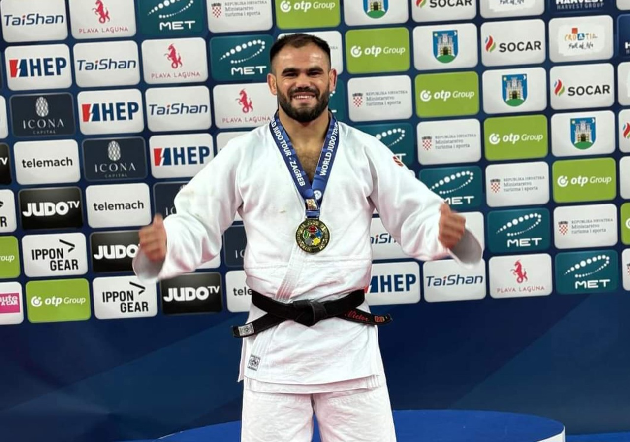 O nouă performanță extraordinară a judocanilor moldoveni pe arena internațională! Victor Sterpu, medalie de aur la Zagreb