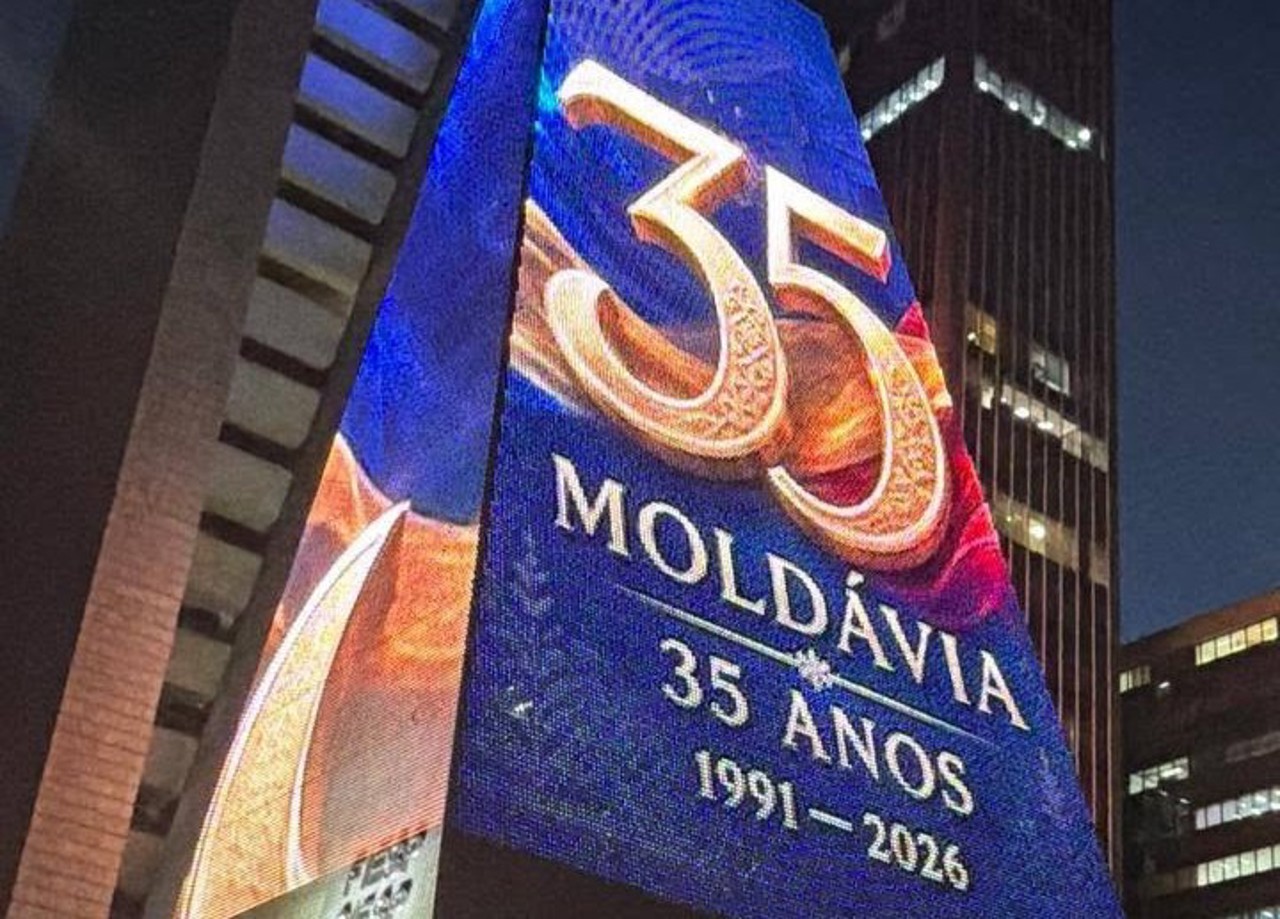 São Paulo digital landmark lights up for Moldova's independence 