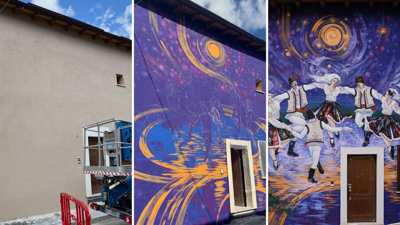 Hora moldovenească, în galeria de artă stradală din Italia. Radu Dumbravă: „Am vrut să transmit ideea de unitate”