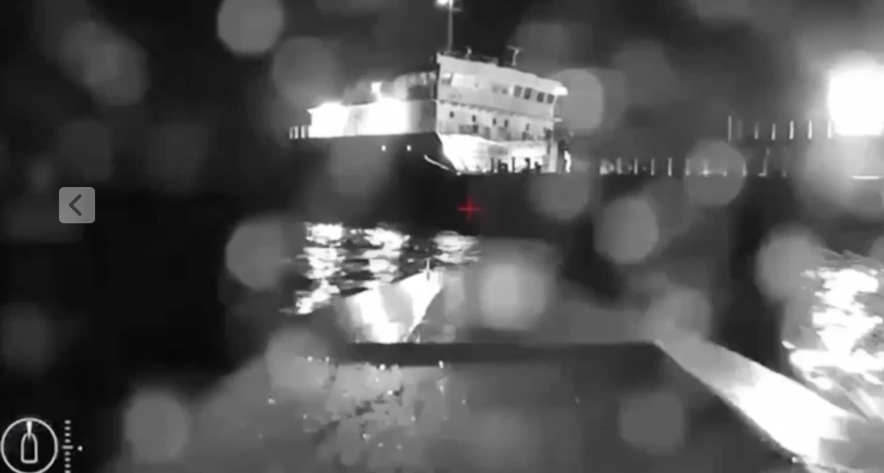 A Russian ship carrying fuel was hit by Ukrainian drones in the Kerch Strait