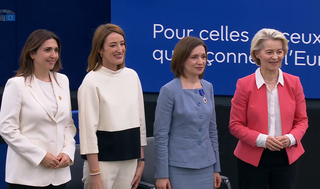 Maia Sandu, decorată cu Ordinul European de Merit: „Această distincție aparține poporului moldovean”