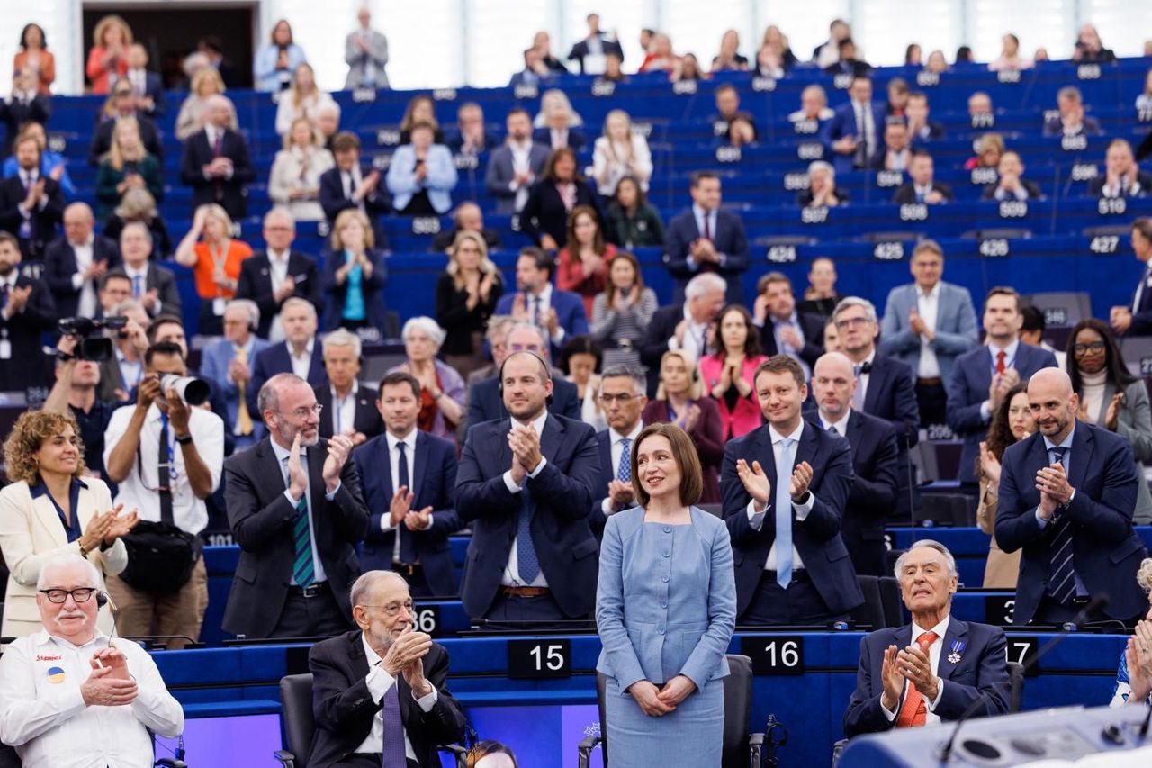 Maia Sandu, decorată cu Ordinul European de Merit: „Această distincție aparține poporului moldovean”