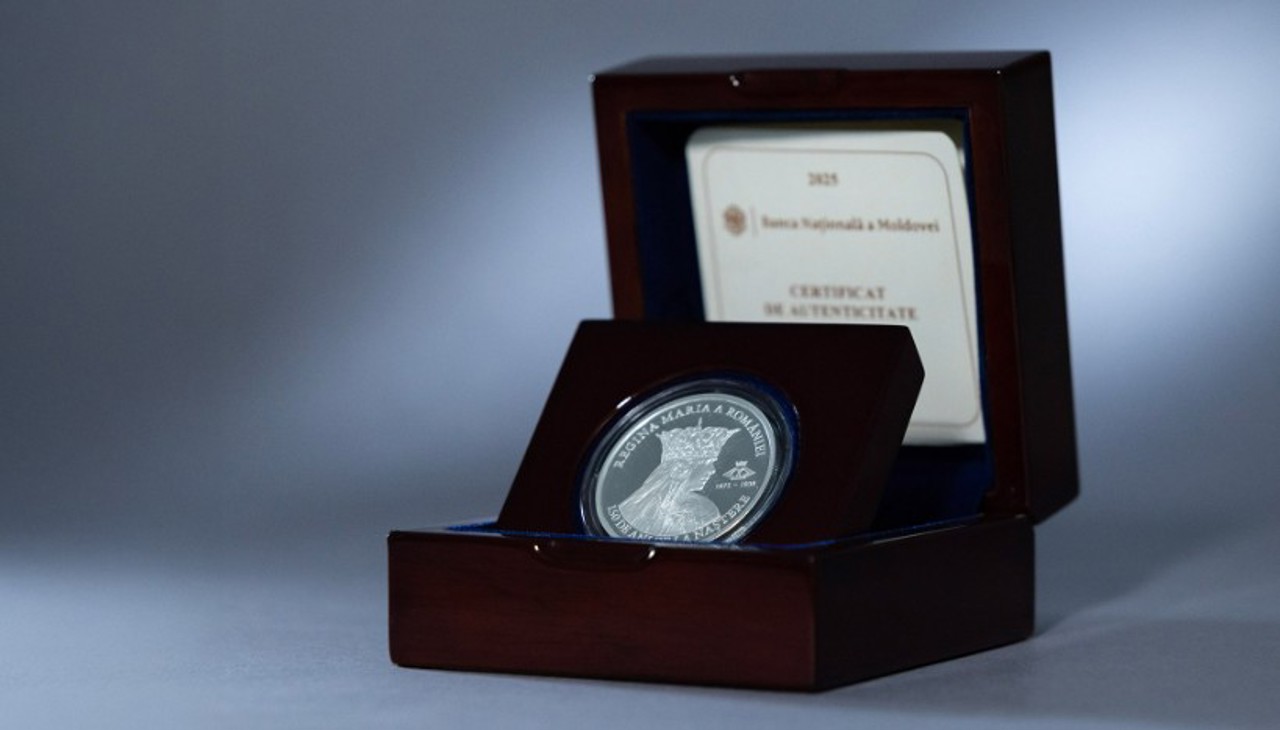 Monedă comemorativă dedicată Reginei Maria, lansată la Chișinău, de Ziua României