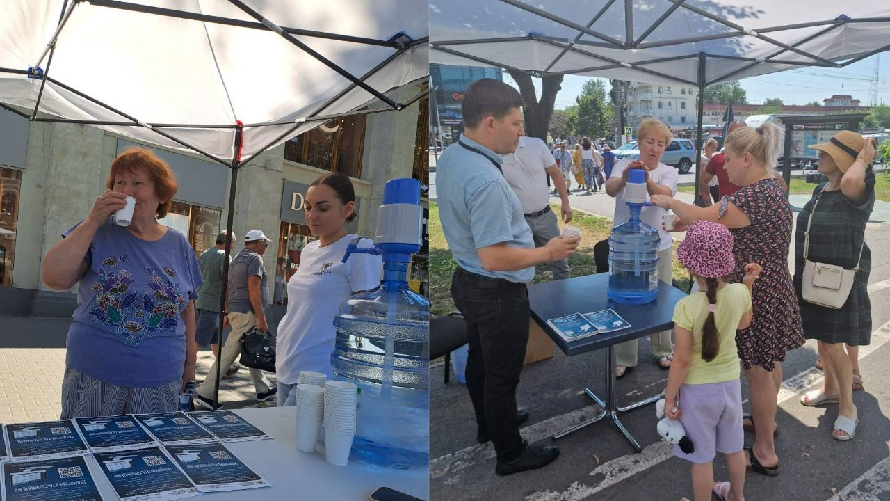 В многолюдных местах столицы установлены палатки для защиты от жары