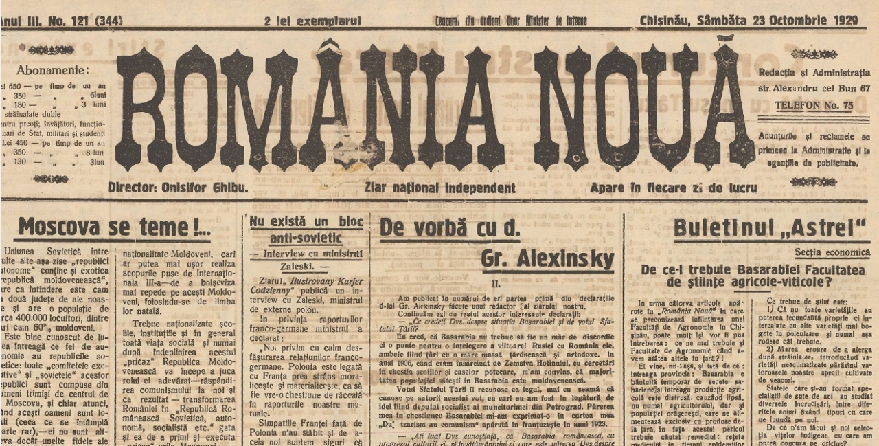 Revista presei interbelice: „Moscova se teme!”, scria un român transnistrean