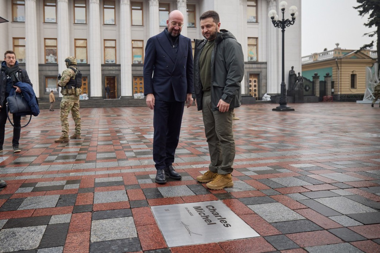 Charles Michel’s plaque was unveiled on the Walk of the Brave in Kyiv