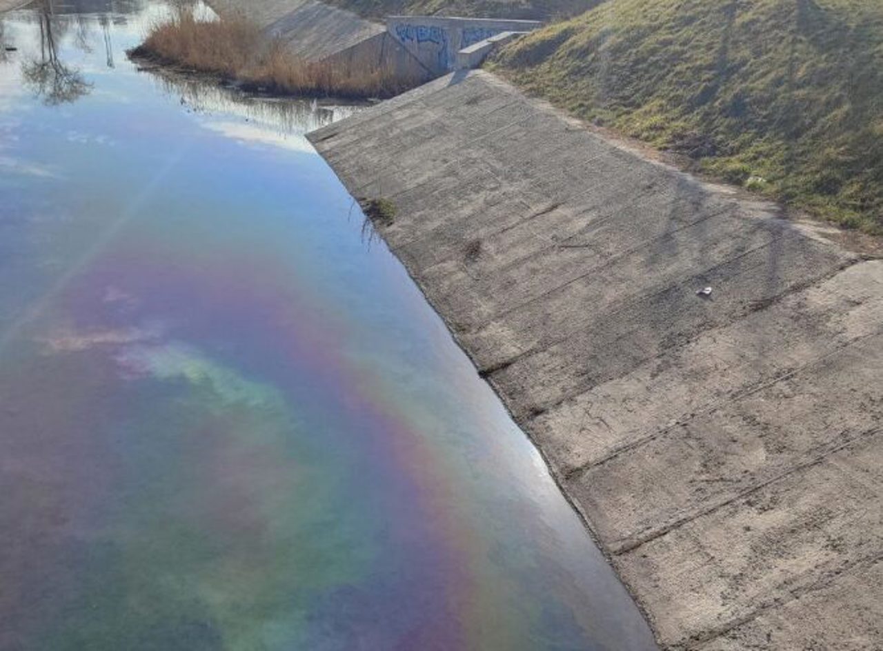 Маслянистое пятно в реке Бык. Инспекторат по охране окружающей среды начал расследование