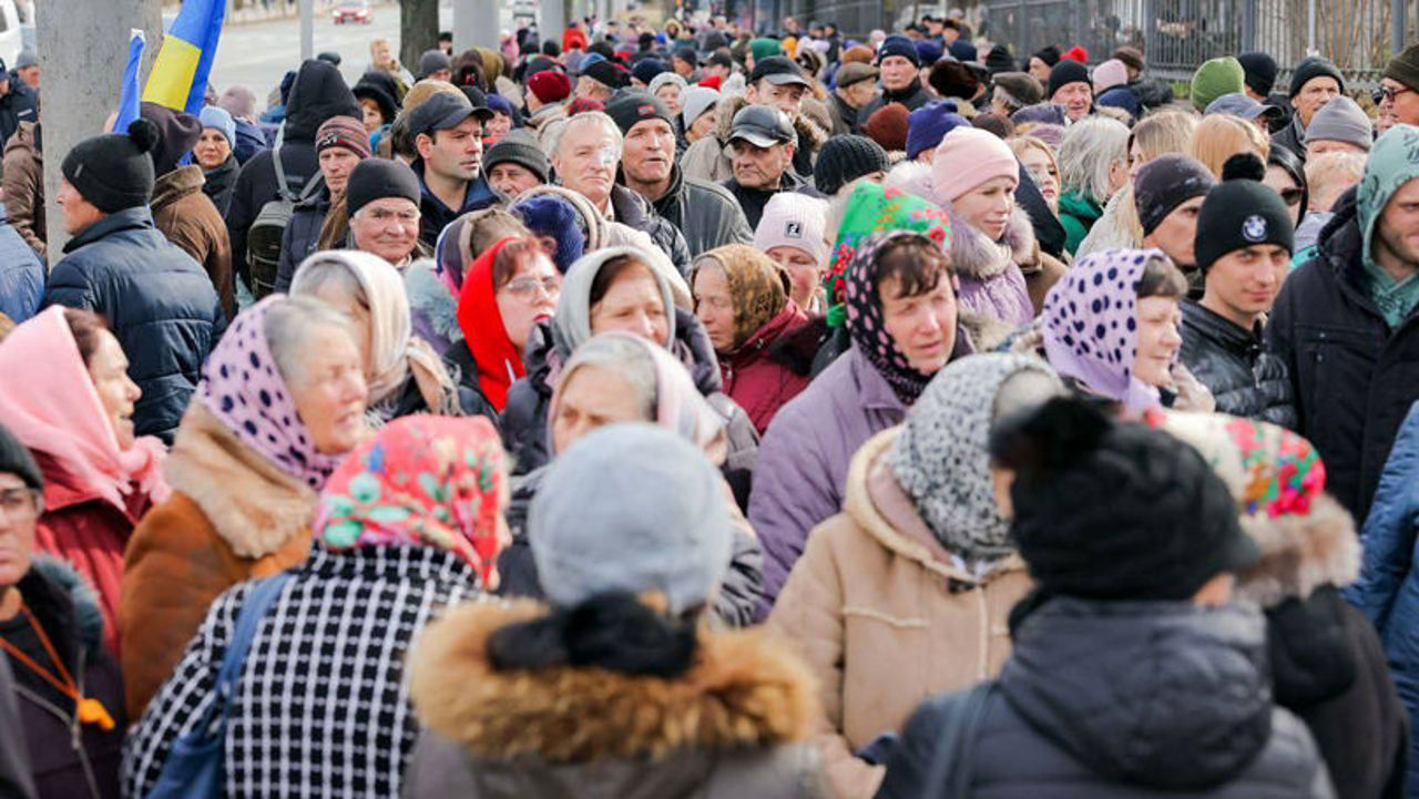 Anti-government protest in the center of Chisinau