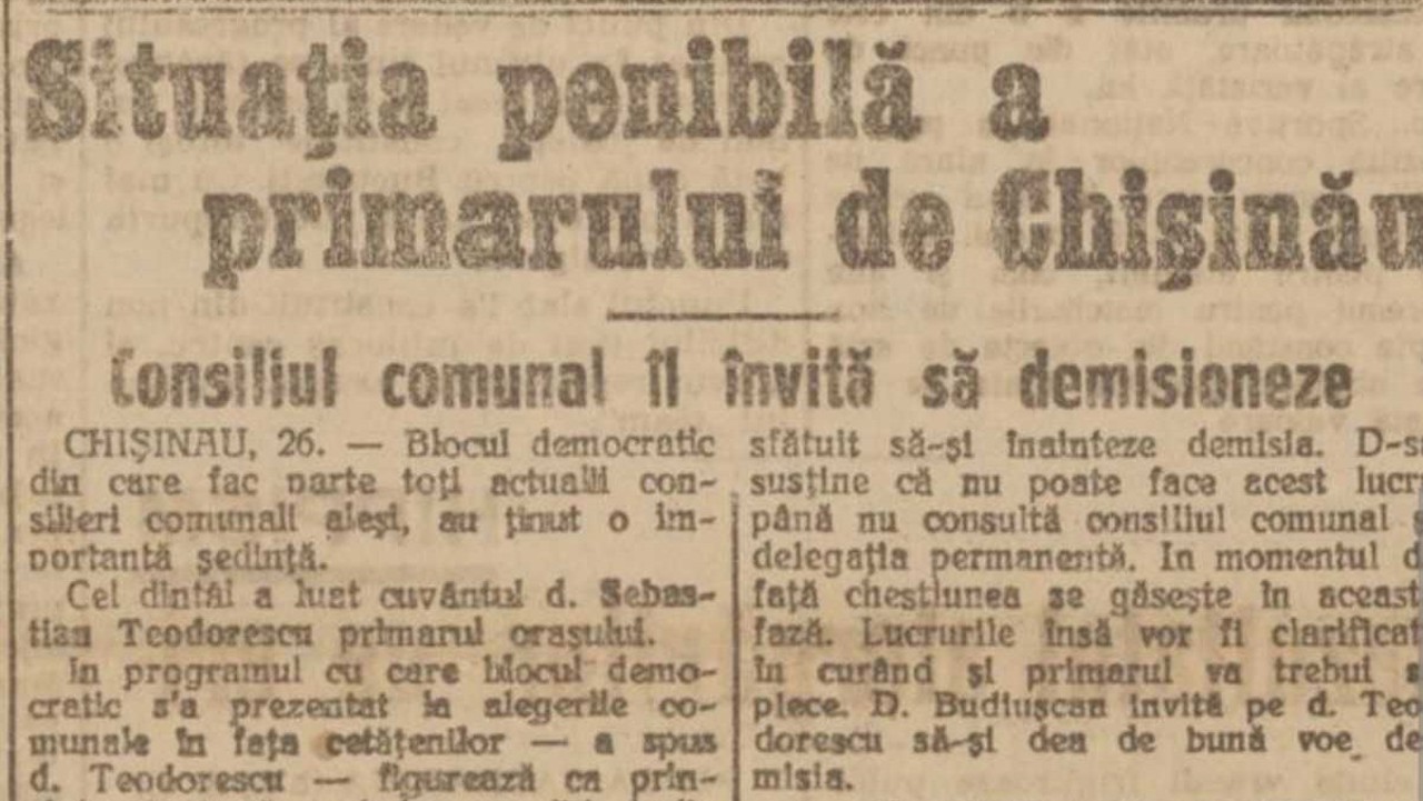 Revista presei interbelice: Scandal la Primăria Chișinăului