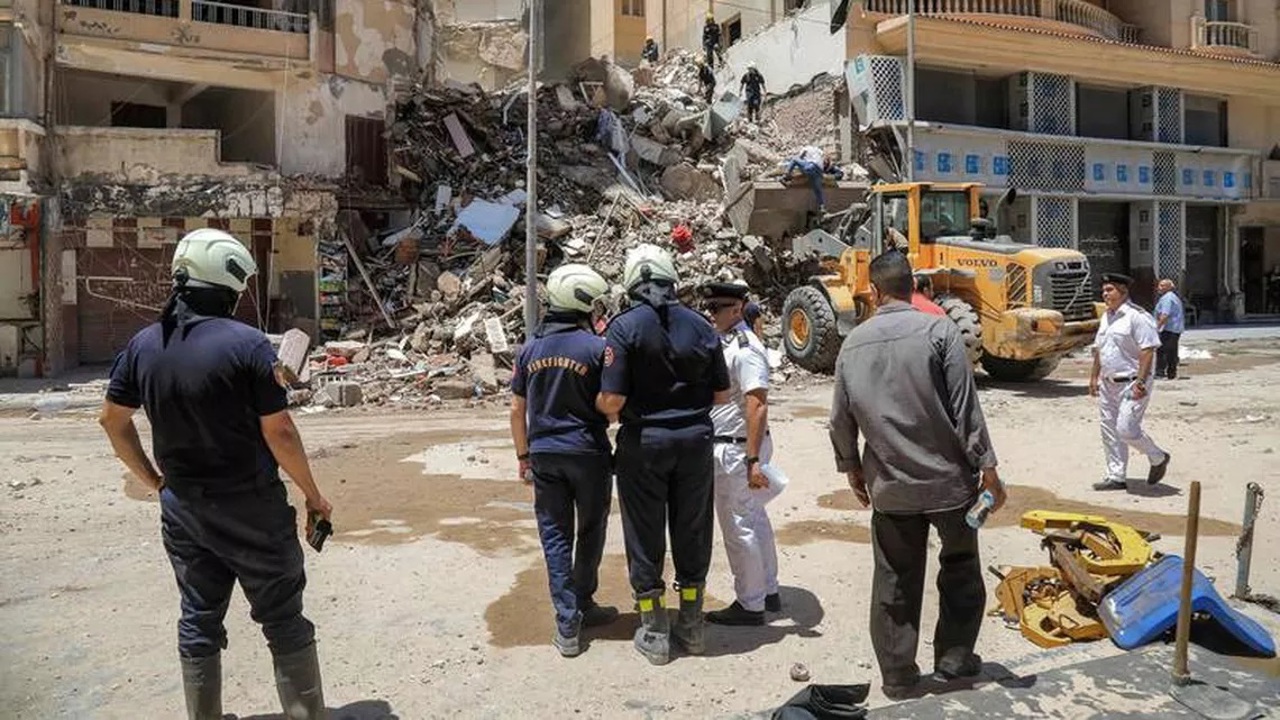 A residential building in Egypt has collapsed. A large number of people could be under the rubble