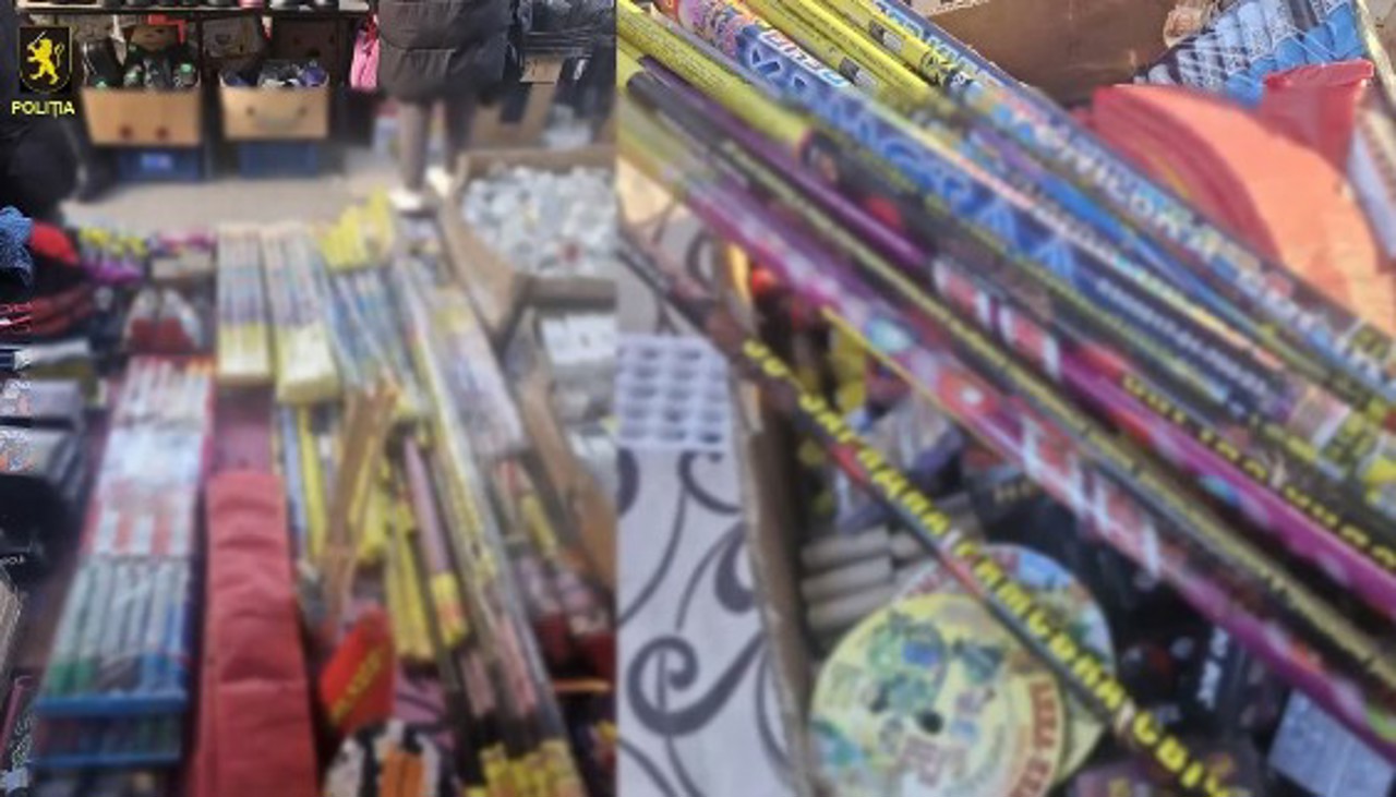 Comerț ilegal cu artificii și petarde: marfă de 450 de mii de lei, confiscată în capitală 