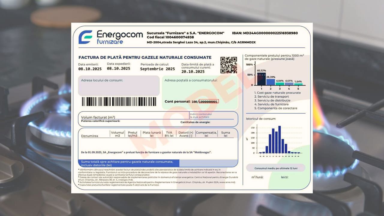 Facturile pentru februarie vor include consumul de gaze calculat la două tarife. Precizările Energocom