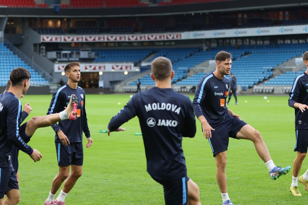„Tricolorii” au efectuat antrenamentul oficial înaintea partidei cu Norvegia 