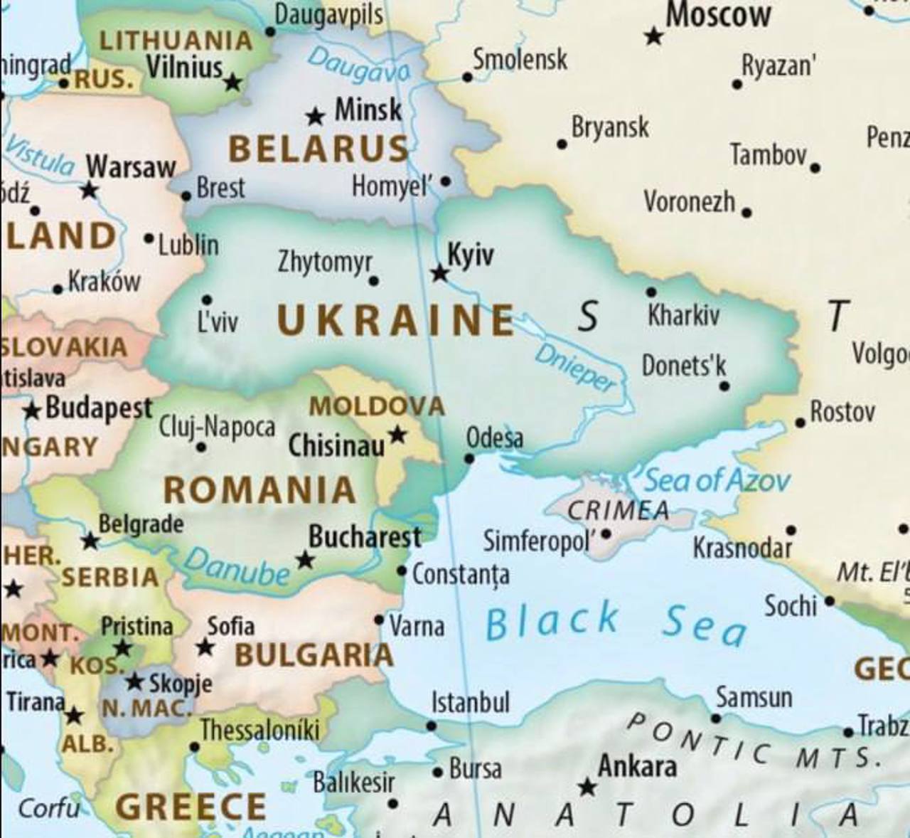 Crimea is shown separately on the new world map. Chisinau: We considered Ukraine's concerns