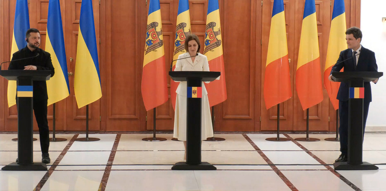 Maia Sandu, Nicușor Dan și Volodimir Zelenski, mesaj de unitate la Chișinău, de Ziua Independenței