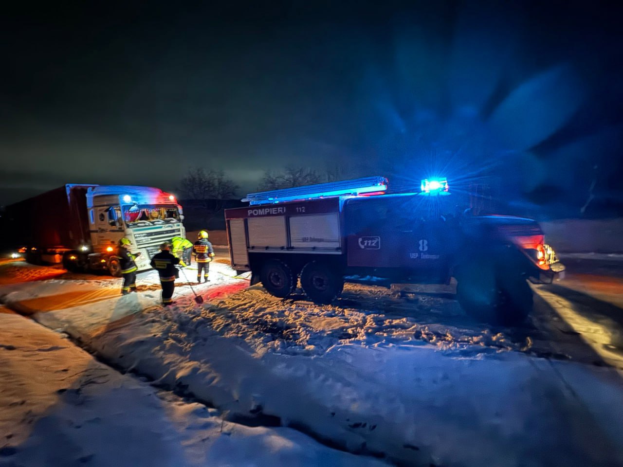Emergency teams rescue ambulances and stranded commuters as ice paralyzes Moldovan roads
