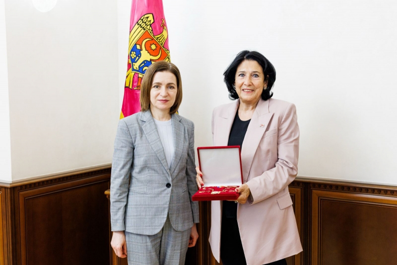 Fosta președintă a Georgiei, la Chișinău: A primit „Ordinul Republicii”
