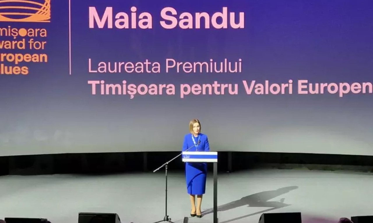 Moldovan president donates the "Timișoara for European Values" Award to an organization for children with Down syndrome