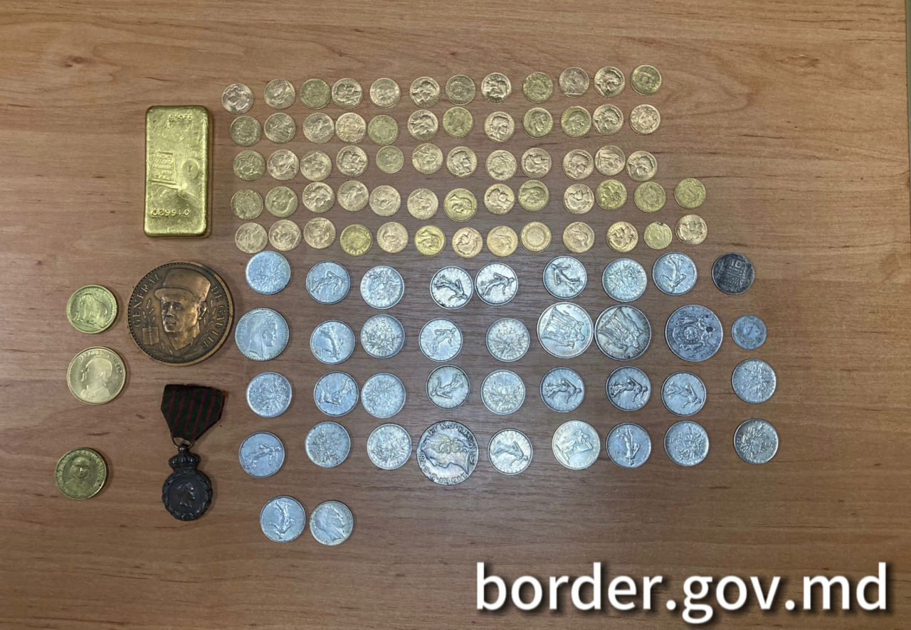 Smuggling of 103 coins, ingots and coins at Leușeni customs: A Moldovan, documented