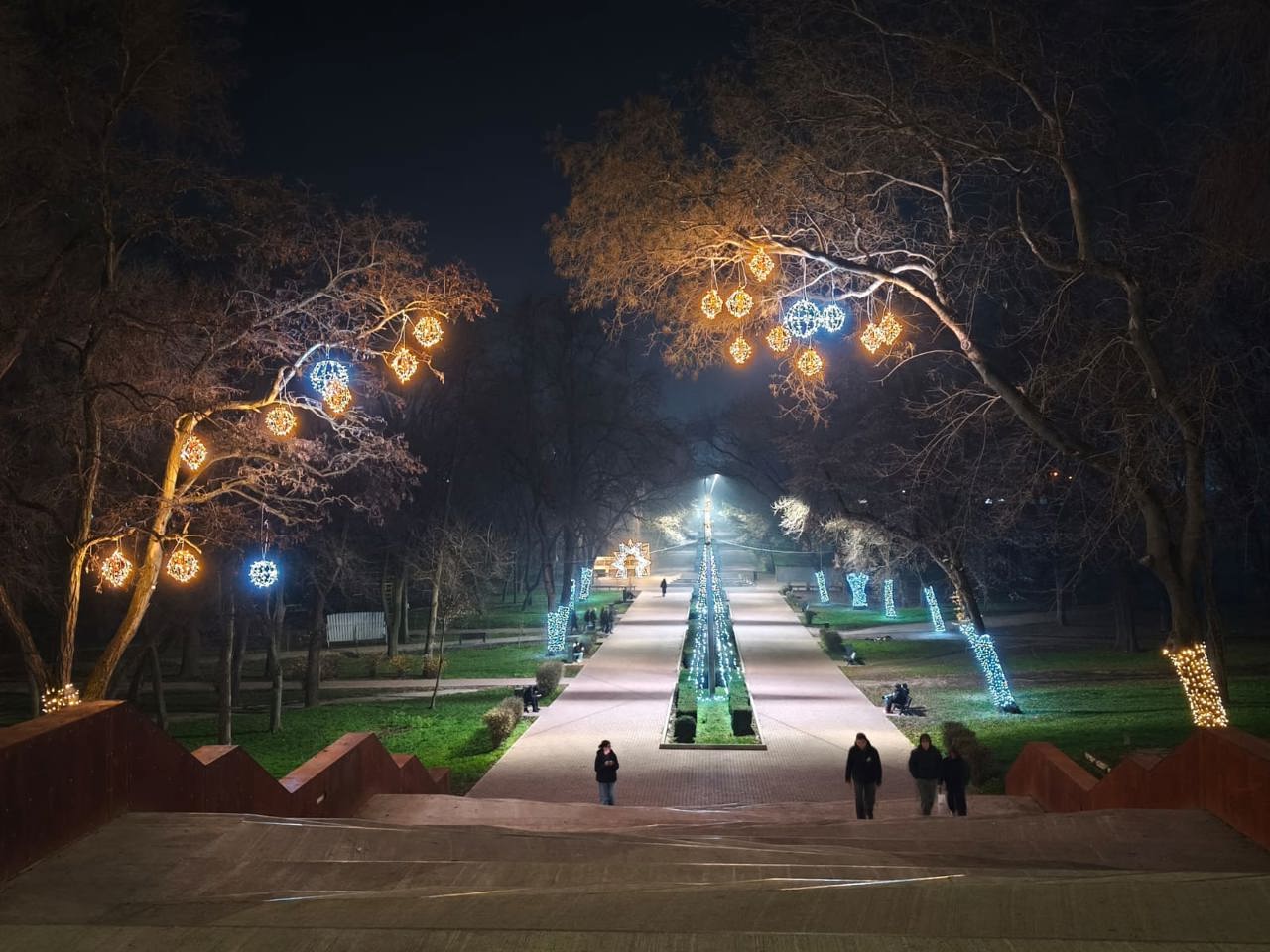 Iluminatul festiv din parcul „Mihai Volontir” din Bălți a fost distrus. Trei persoane, căutate de poliție 