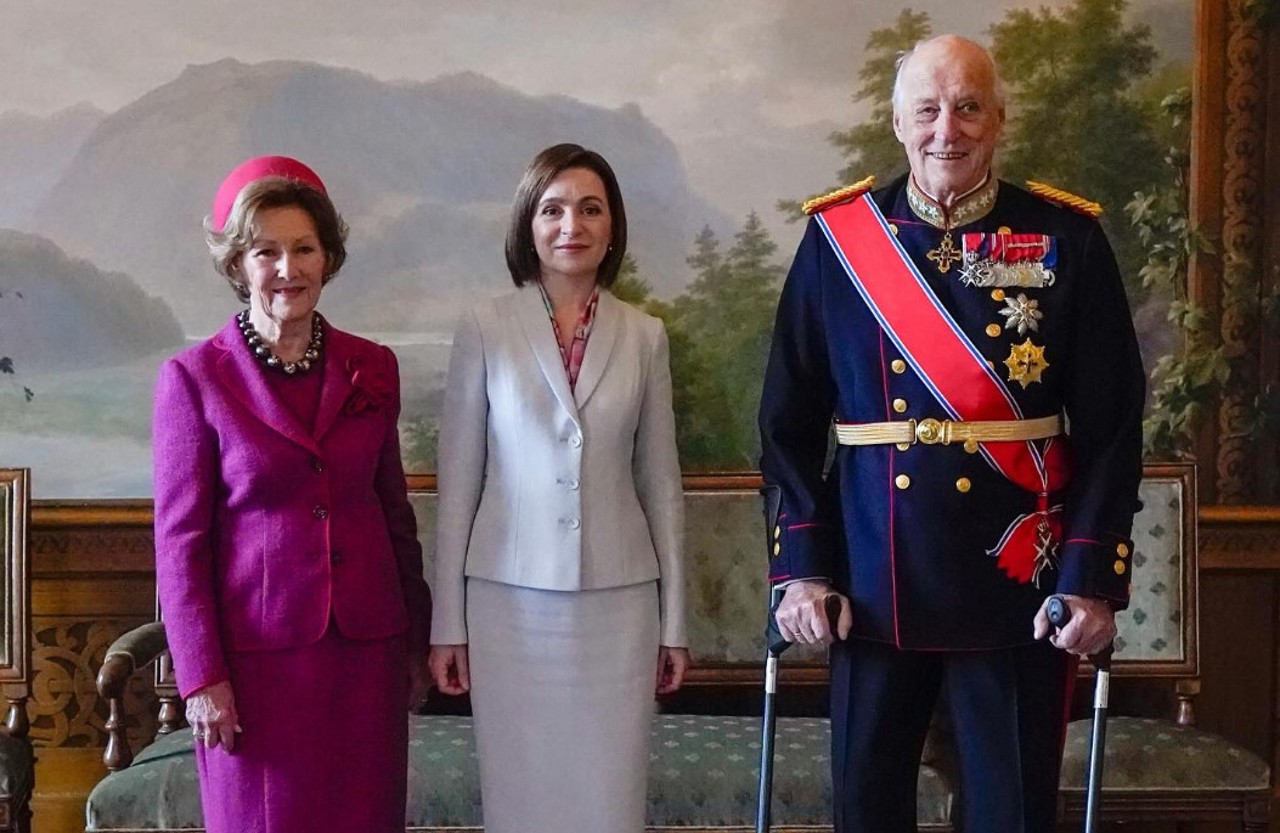 Maia Sandu a fost primită la Palatul Regal de la Oslo