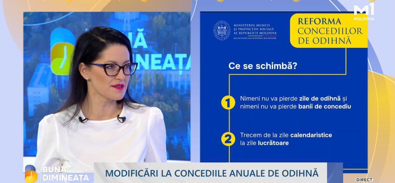 „Banii vor fi aceiași”: Ministra Natalia Plugaru, despre reforma concediilor