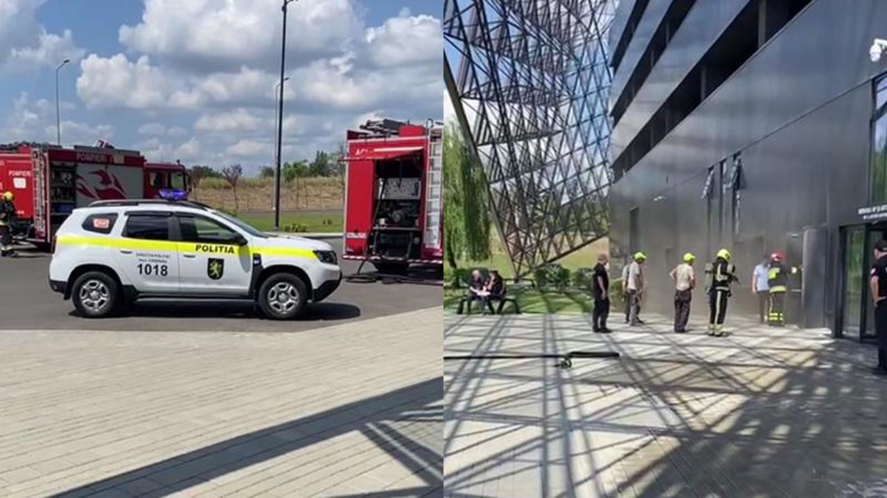 Fire at Arena Chisinau. Four fire crews battled the flames