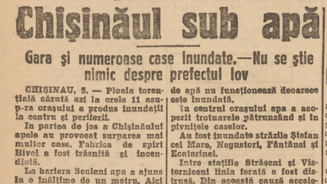 Revista presei interbelice: Chișinăul sub apă