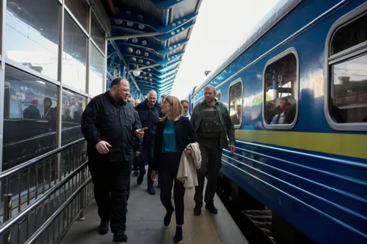 Председатель Европейского Парламента Роберта Метсола,  с необъявленным визитом в Киеве