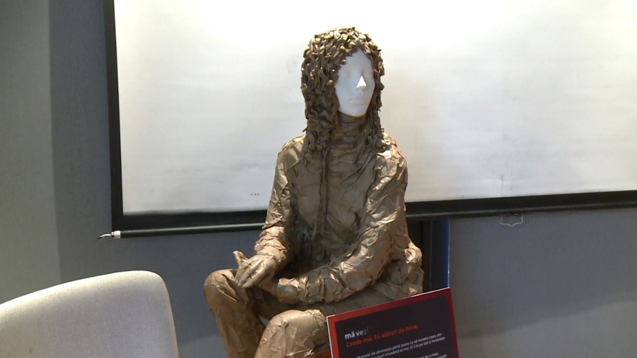 Mannequins highlight women's stories of violence in Chisinau