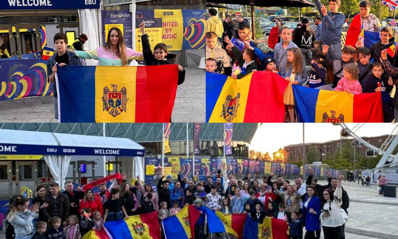 VIDEO Atmosferă incendiară la Liverpool! Moldovenii din diasporă au mers să-l susțină pe Pasha Parfeni înainte de marea finală a Eurovision Song Contest