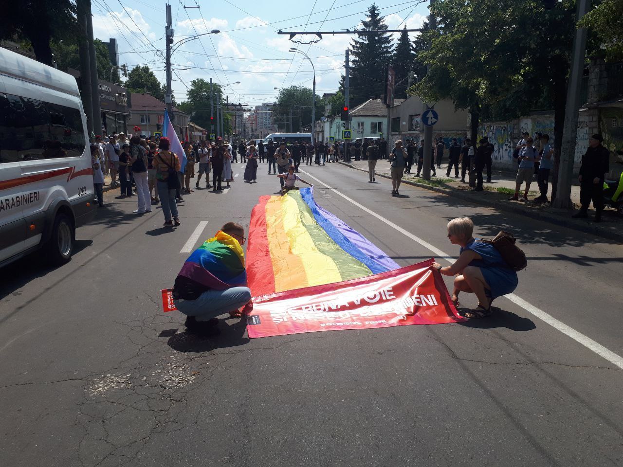 LGBT community organises the Moldova Pride march in Chisinau. Several priests and parishioners protest