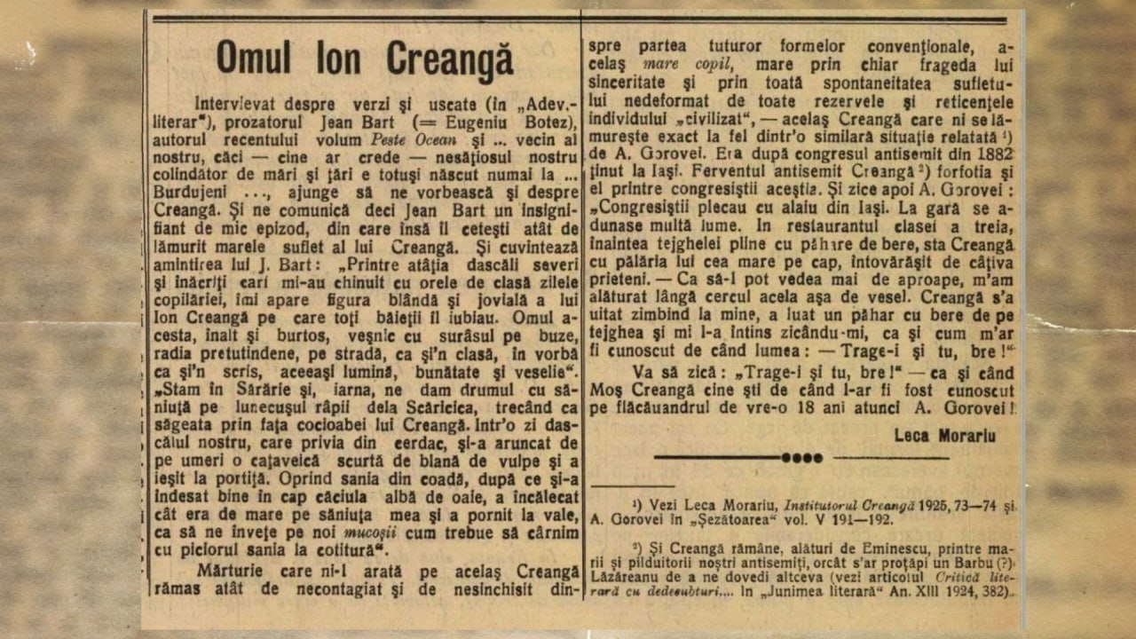 Revista presei interbelice: Ion Creangă, omul din spatele poveștilor