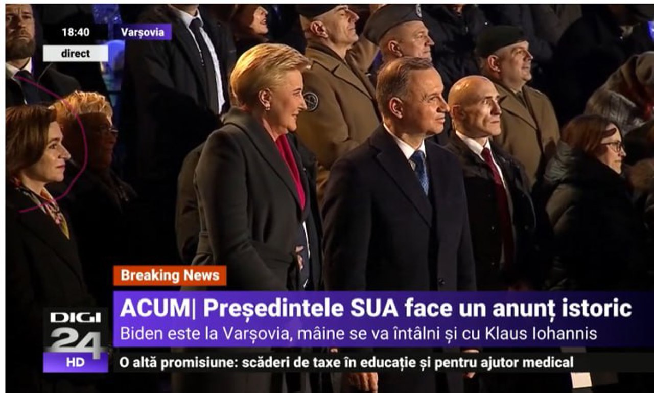 Joe Biden, historic speech in Warsaw. President Maia Sandu - present at the event