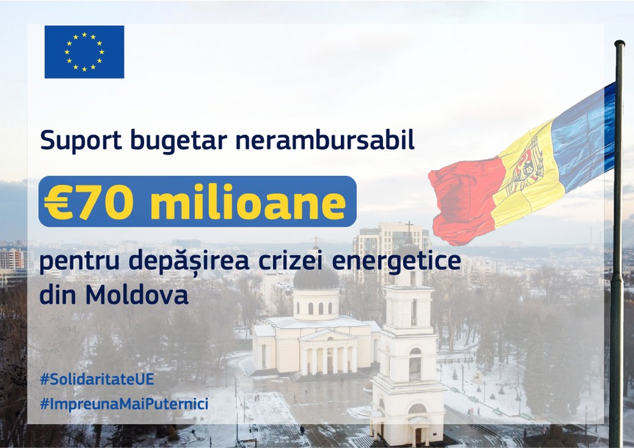 EU transferred 70 million euros to the Republic of Moldova for the payment of energy compensation bills