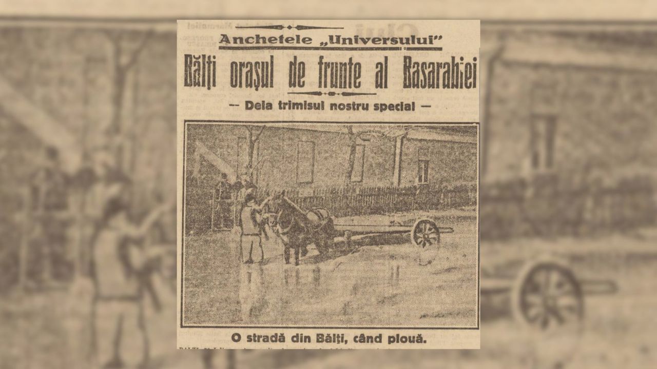 Revista presei interbelice: Când străzile din Bălți deveneau „râuri”, localnicii treceau apele pe scânduri sau în spatele unor oameni plătiți