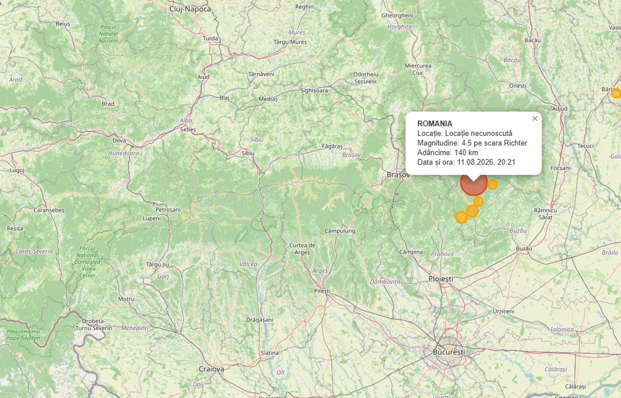 Cutremur în România:  Seismul a avut o putere de 4.5 grade