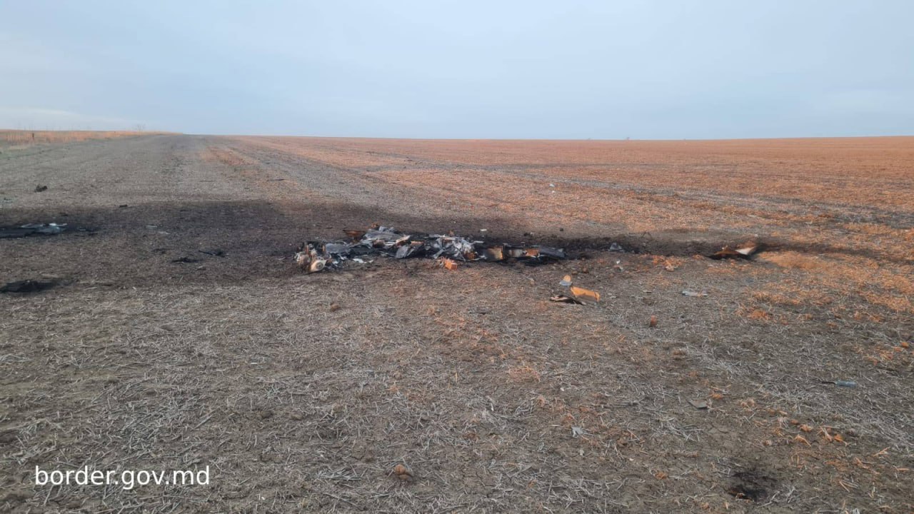 "Shahed" type drone, detected in Vulcănești. IGP: A load of about 50 kg of explosive substance was found