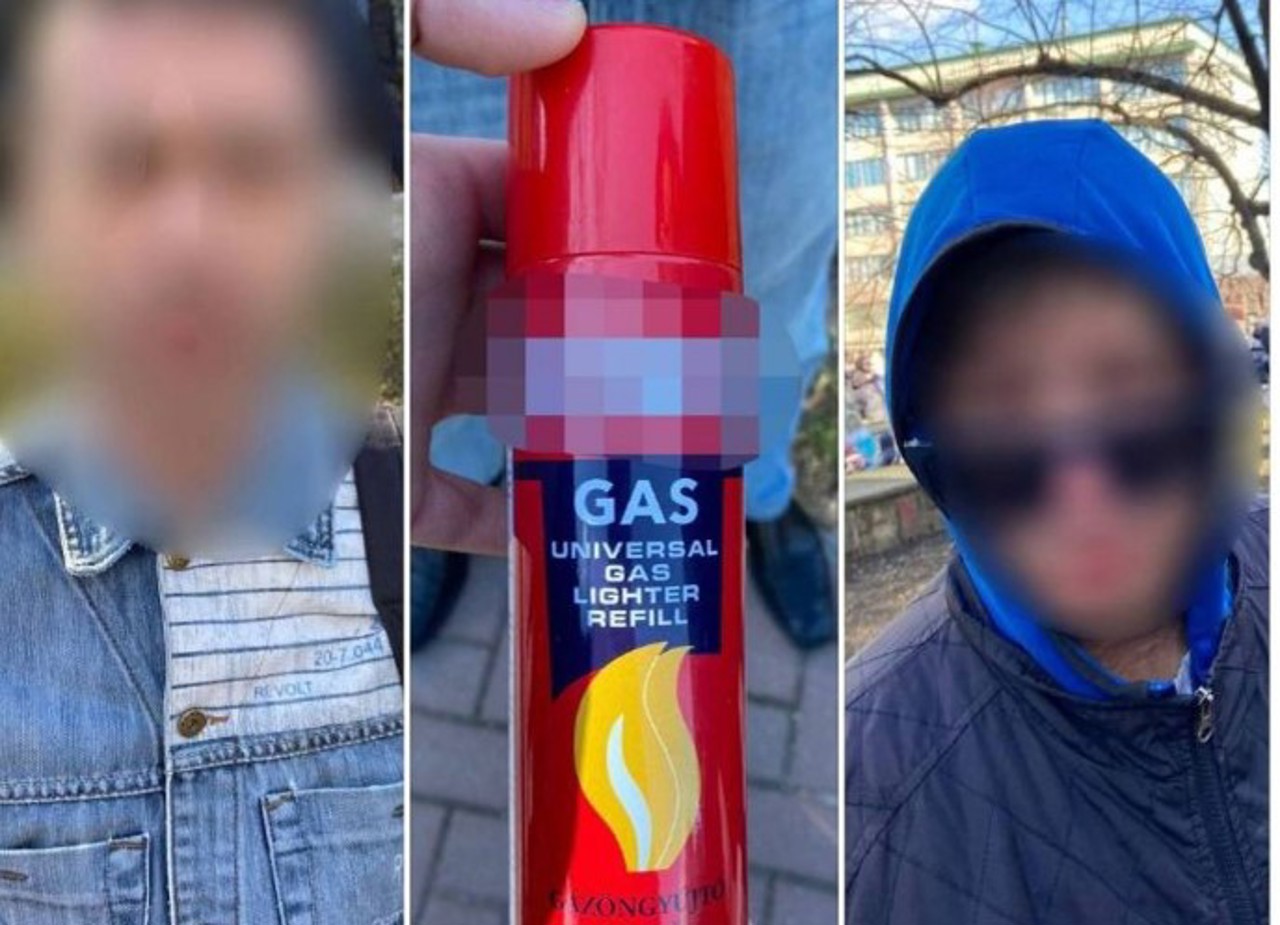 Two individuals, caught with flammable substances and prohibited items, escorted to the police