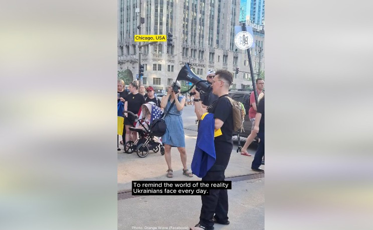 Comunitatea ucraineană din Chicago a protestat pentru a atrage atenția asupra efectelor războiului