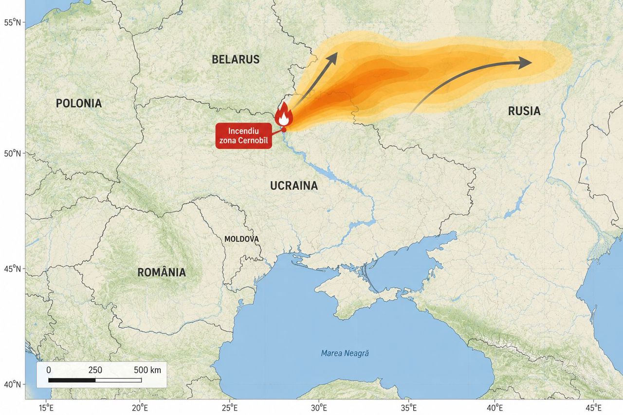 Ministerul Mediului de la București: Incendiul din zona Cernobîl, fără impact asupra Republicii Moldova și României 
