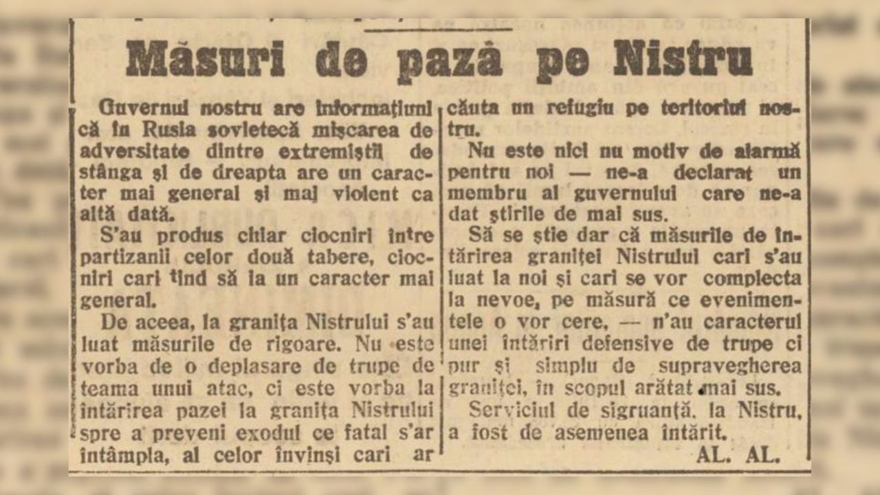 Revista presei interbelice: Întărirea securității la granița de pe Nistru, pe fondul tensiunilor din Uniunea Sovietică