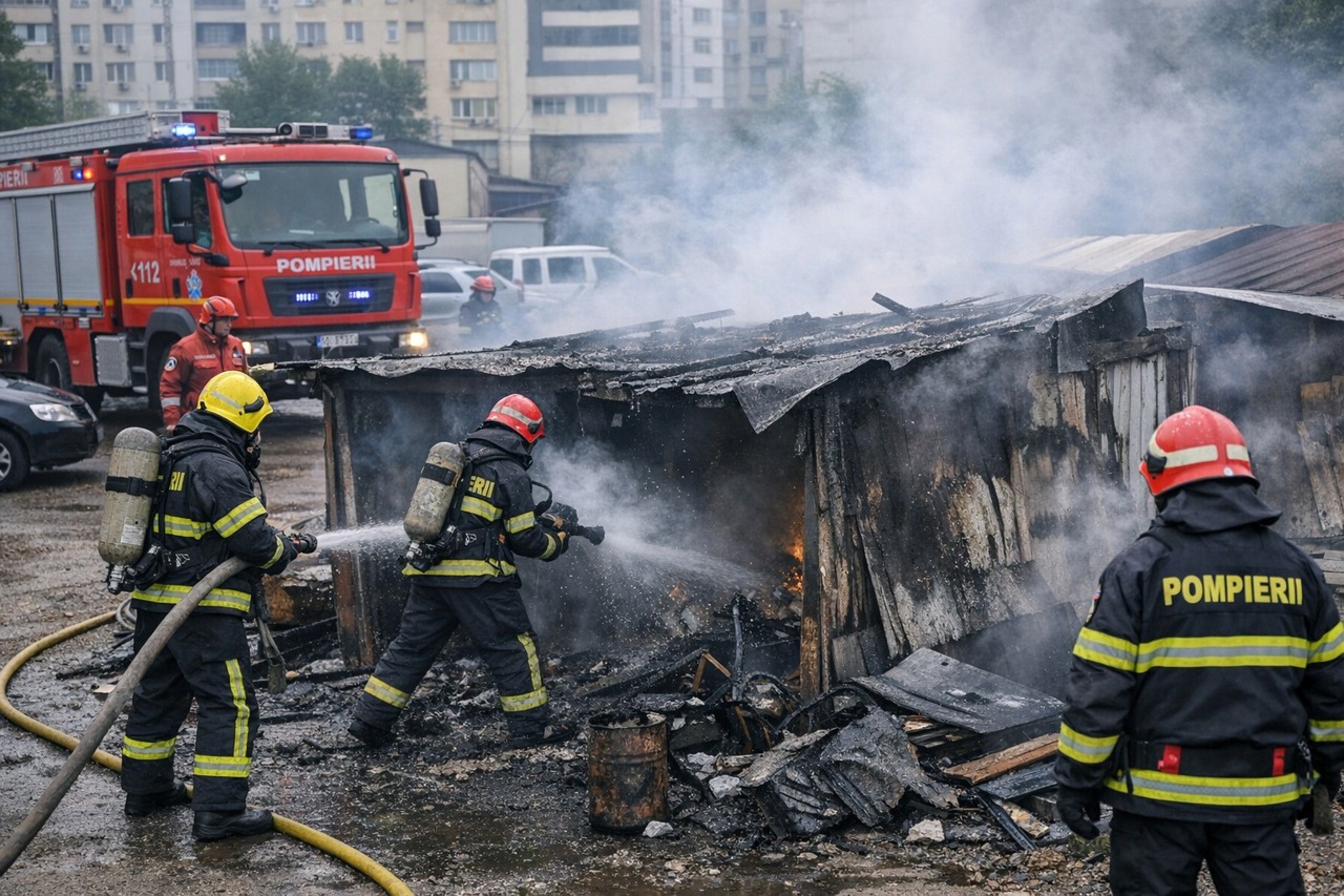O persoană a ajuns la spital după un incendiu într-o parcare din Chișinău