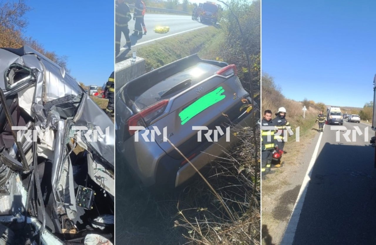 FOTO | Delegația R. Moldova, implicată într-un accident rutier în județul Vaslui: o femeie a murit, iar printre răniți este și soția ministrului Culturii  