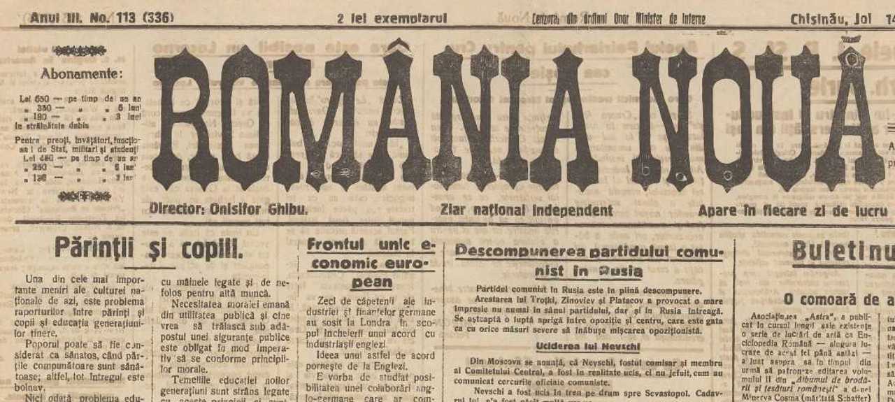 Revista presei interbelice: „Chișinăul va fi măturat!”
