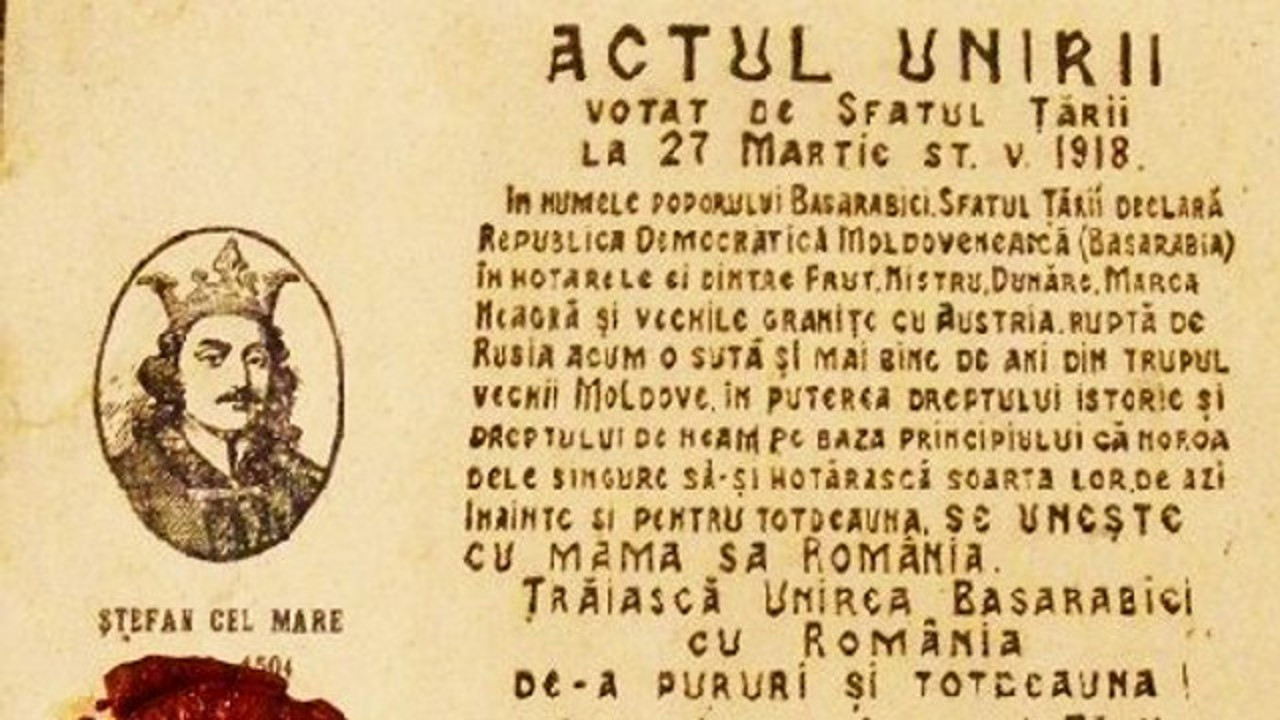 Calendarul Zilei // În 1918 are loc Unirea Republicii Democratice Moldovenești (Basarabia) cu România