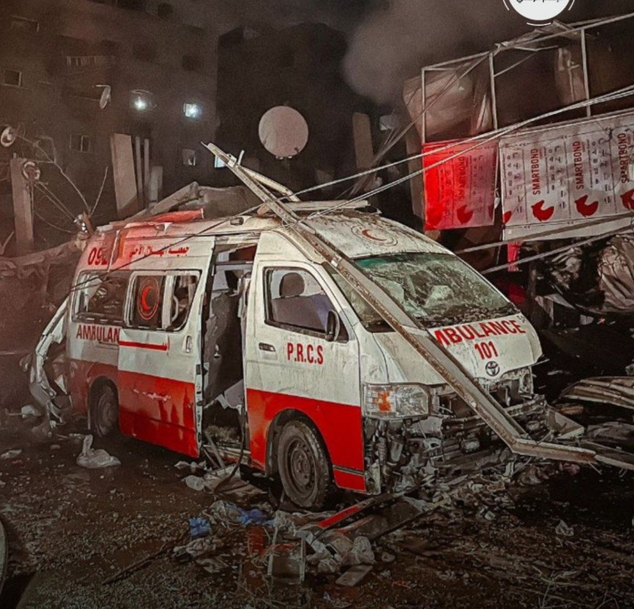 Palestinian Red Crescent is concerned about the attacks launched near a hospital in Gaza